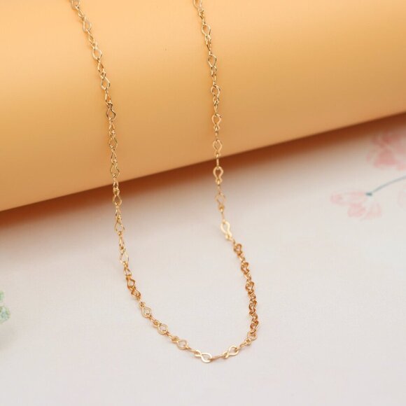"Elegant Rose Gold Twisted Link Chain Necklace for Minimal Styling , XPNL0173 - Picture 7 of 12